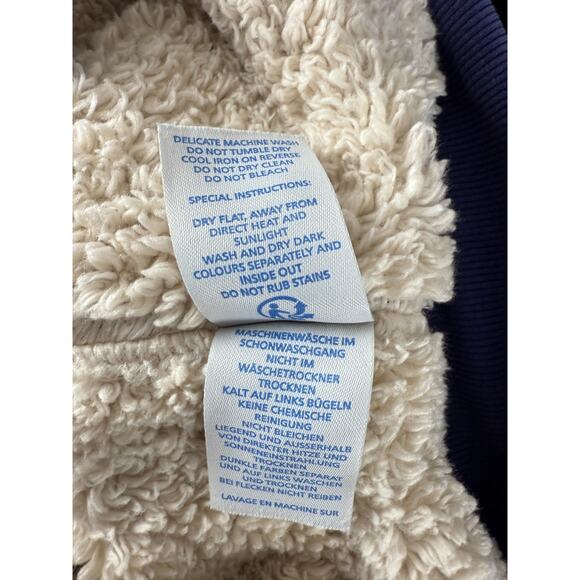 Boden Size S Polka Dot Drawstring Full Zip Jacket Purple Fleece Lined Hooded - Picture 9 of 10